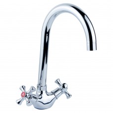 Смеситель PL ½" для кухни гусак высокий ухо на гайке Aquatica (PL-4B455C)