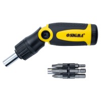 Викрутка з реверсом ламана + біти 12шт CrV SIGMA