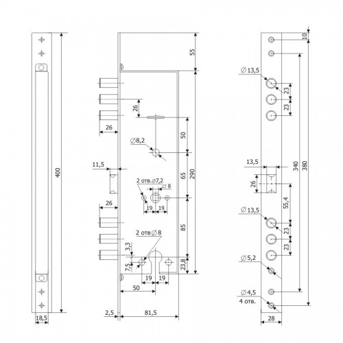 Замок врезной ГАРДИАН 15.12 4кл.