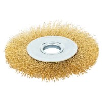 Щетка проволочная дискообразная Ø125мм Ø22.2мм (латунированная) Grad