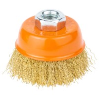 Щетка проволочная чашеобразная Ø100мм М14×2мм (латунированная) Grad