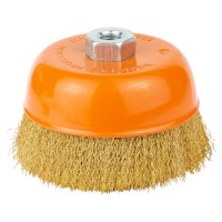 Щетка проволочная чашеобразная Ø125мм М14×2мм (латунированная) GRAD