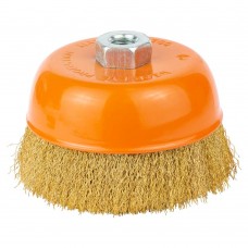 Щетка проволочная чашеобразная Ø125мм М14×2мм (латунированная) GRAD