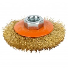 Щетка проволочная конусообразная Ø100мм М14×2мм (латунированная) Grad