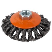 Щітка дротяна конусоподібна Ø100мм М14×2 мм (сталева кручена) GRAD