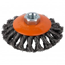 Щітка дротяна конусоподібна Ø100мм М14×2 мм (сталева кручена) GRAD