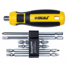 Отвертка с двухсторонними битами 6в1 + адаптер CrV Mega SIGMA