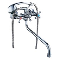 Смеситель VN ½" для ванны гусак изогнутый дивертор встроенный шаровый Tau (VN-5C460C)