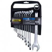 Ключи рожково-накидные глубокие 8шт (8, 10, 11, 12, 13, 14, 17, 19мм) CrV satine