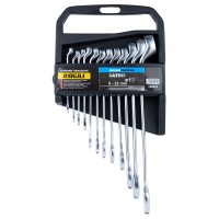 Ключи рожково-накидные глубокие 12шт (7-15, 17, 19, 22мм) CrV satine