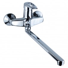 Змішувач KM Ø35 для ванни гусак прямий 350мм дивертор вбудований картріджний AQUATICA (KM-2C233C)