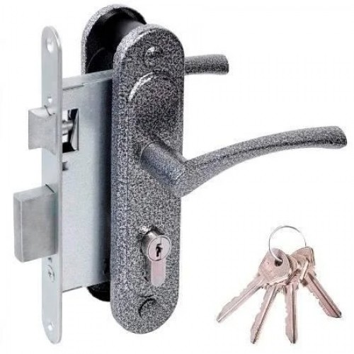 Замок врезной Омега ЗВ9.1-01 серебро