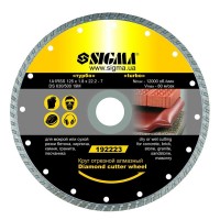 Круг отрезной алмазный "Турбо" Ø180×2.2×22.2мм, 8000об/мин SIGMA