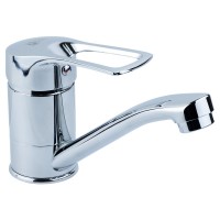 Смеситель SM Ø40 для кухни гусак прямой 150мм на гайке Tau (SM-1B144C)