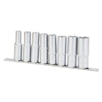 Набор насадок шестигранных удлиненных ½" на планке 8шт CrV