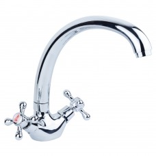 Смеситель VD ½" для кухни гусак ухо на гайке Tau (VD-4B461C)