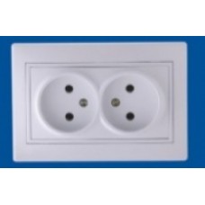 Розетка 2-на без заземлення  біла