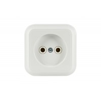 Розетка 1-на без заземлення накладна біла