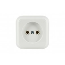Розетка 1-на без заземлення накладна біла