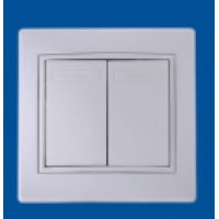Вимикач 2-клавішний  білий
