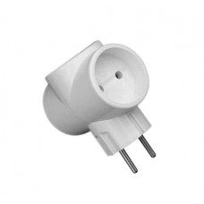 Мережевий розгалужувач 3-містний  без заземлення Т-подібний  білий