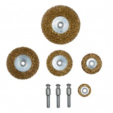 Набір щіток дротяних 5шт Ø25; 38; 50; 65; 75мм хвостовик Ø6мм (латунірованная)