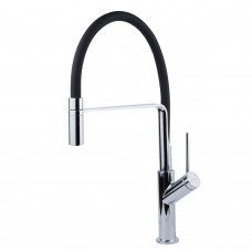 Смеситель ADDA Ø25 для кухни излив силиконовый черный на гайке Corso (EB-4B520C)