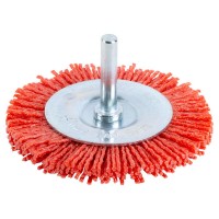 щетка проволочная дискообразная Ø75мм хвостовик Ø6мм (нейлоновая)