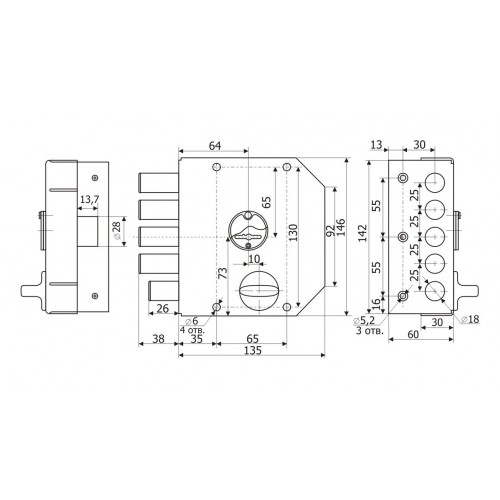 Замок накладної ГАРДІАН 20.05 5 кл. лів. вертик. свердловина