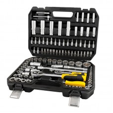 Набір насадок торцевих MASTERTOOL CrV 1/4" і 1/2" тріскачка 72Т 108 шт кейс (78-5108)