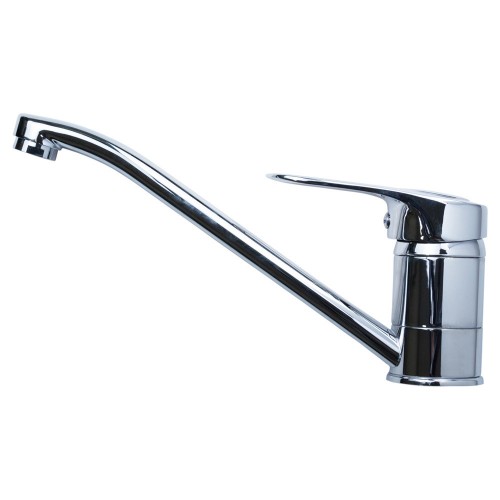 Смеситель MJ Ø40 для кухни гусь прямой 250мм на шпильке AQUATICA (MJ-2B229C)