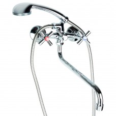 Змішувач PM 1/2" для ванни гусак вигнутий дивертор вбудований кульовий AQUATICA (PM-5C457C)