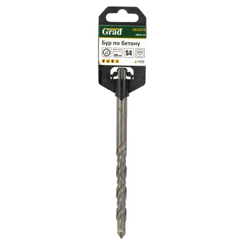 Бур по бетону SDS-plus твердосплав S4 Ø12×160мм Grad