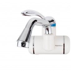 Кран-водонагрівач проточний LZ 3.0кВт 0.4-5бар для раковини гусак вигнутий довгий настінний AQUATICA (LZ-6A211W)