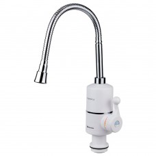 Кран-водонагрівач проточний NZ 3.0кВт 0.4-5бар для кухні гусак гофрований на гайці AQUATICA (NZ-6B312W)