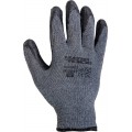 Рукавички бавовняні утеплені MASTERTOOL CRINKLE LATEX COTTON латексне покриття долоні 10,5" підвіс сіро-чорні (83-0605)