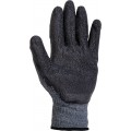 Рукавички бавовняні утеплені MASTERTOOL CRINKLE LATEX COTTON латексне покриття долоні 10,5" підвіс сіро-чорні (83-0605)