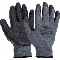 Рукавички бавовняні утеплені MASTERTOOL CRINKLE LATEX COTTON 10,5 сіро-чорні (83-0605)