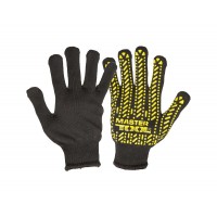 Рукавички трикотажні MASTERTOOL MASTER з ПВХ-малюнком чорно-жовті (83-0309)