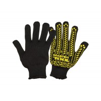Рукавички трикотажні MASTERTOOL MASTER з ПВХ-малюнком чорно-жовті (83-0327)