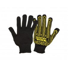 Рукавички трикотажні MASTERTOOL MASTER з ПВХ-малюнком чорно-жовті (83-0327)