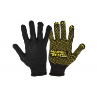 Рукавички трикотажні MASTERTOOL STANDART з ПВХ-крапками чорно-жовті (83-0326)