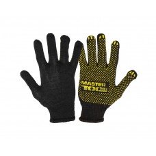 Рукавички трикотажні MASTERTOOL STANDART з ПВХ-крапками чорно-жовті (83-0326)