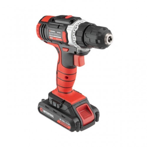Дриль-шурупокрут акумуляторний Li-Ion 18 В, 25 Nm, 0-400/0-1500 об/хв. INTERTOOL (WT-0314)