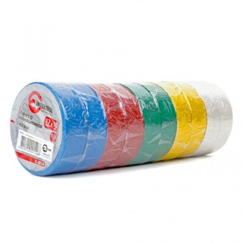 Лента изоляционная, 17 мм*10 м*0,15 мм цветная INTERTOOL (IT-0014)