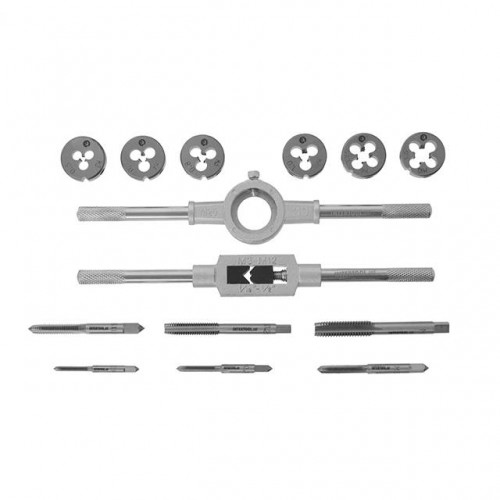 Набір плашок M3-M10 і мітчиків M3-M10, 14од. INTERTOOL (SD-8024)