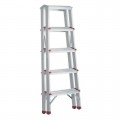 Лестница алюминиевая, двусторонняя, 5 ступеней, высота 1094 мм INTERTOOL (LT-1105)