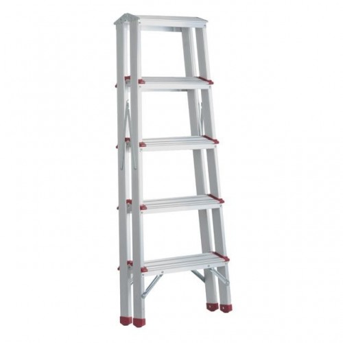 Лестница алюминиевая, двусторонняя, 5 ступеней, высота 1094 мм INTERTOOL (LT-1105)