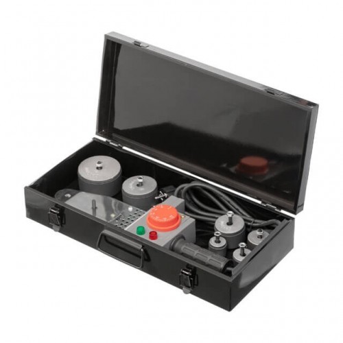 Паяльник для пластиковых труб, 850 Вт, 0-300°C, насадки 20, 25, 32, 40, 50, 63 мм, металлический кейс INTERTOOL (RT-2111)