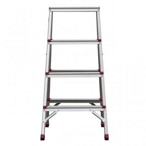 Лестница алюминиевая двухсторонняя 4 ступени, высота 880 мм INTERTOOL (LT-1104)